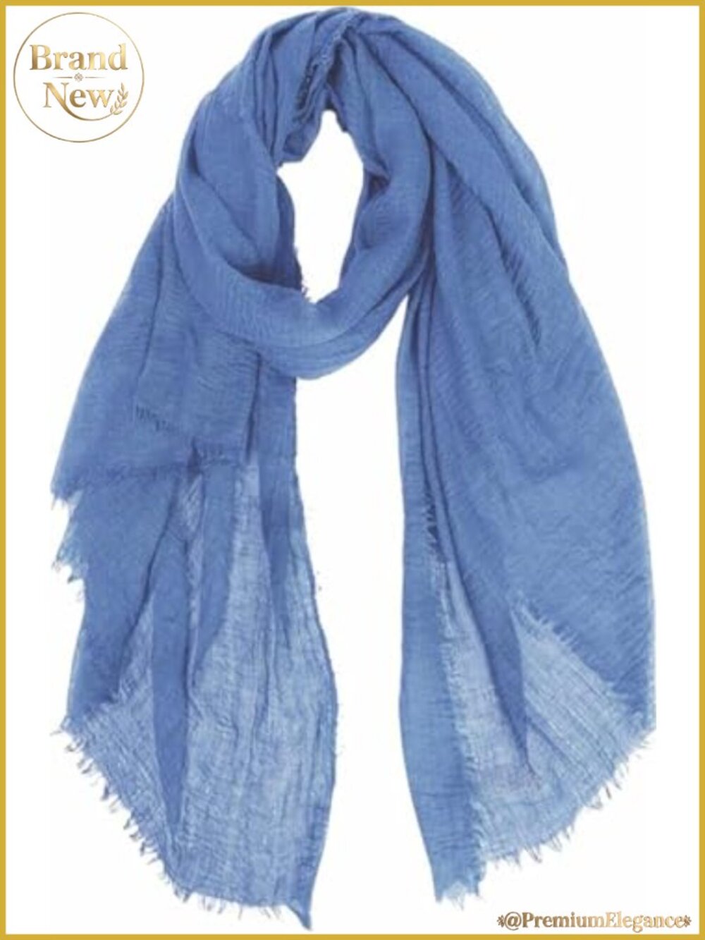 Cotton Blend Crinkle Soft Fringed Scarf Shawl Travel Wrap